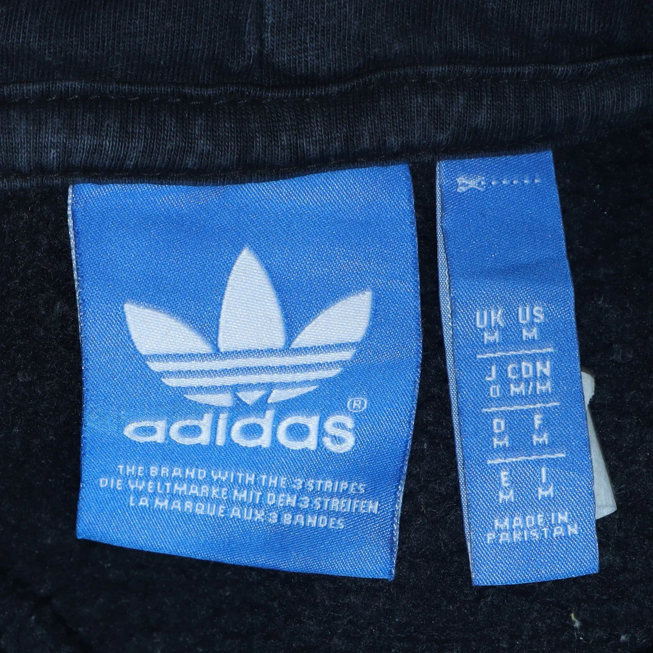 Adidas Mens Black Pullover Hoodie M Sports Logo Graphic Fleece - Image 5
