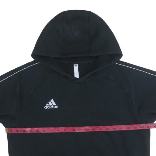 Adidas Men's Black Pullover Hoodie Medium Fleece Sportswear - Image 2