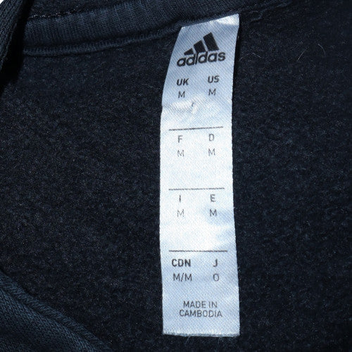 Adidas Men's Black Pullover Hoodie Medium Fleece Sportswear - Image 5