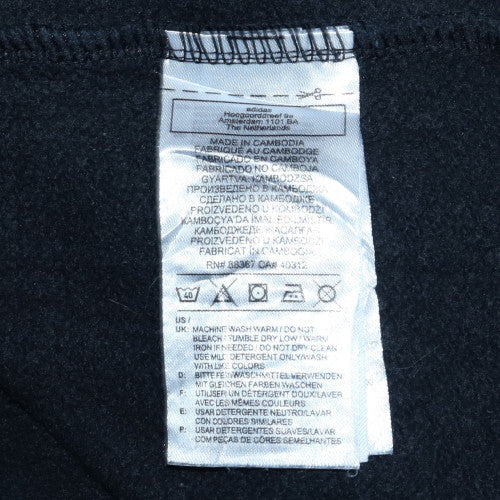 Adidas Men's Black Pullover Hoodie Medium Fleece Sportswear - Image 6
