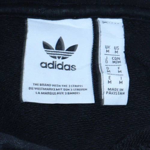 Adidas Men's Black Pullover Hoodie Medium Graphic Fleece Sweatshirt - Image 5