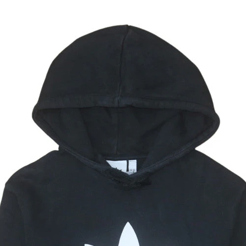 Adidas Men's Black Pullover Hoodie Medium Graphic Fleece Sweatshirt - Image 8