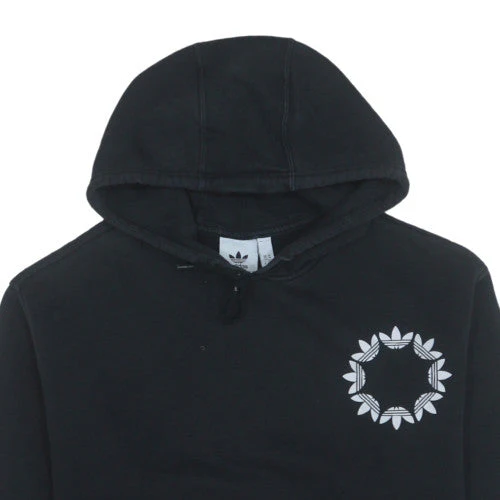Adidas Men's Black Pullover Hoodie Medium Graphic Sportswear - Image 7