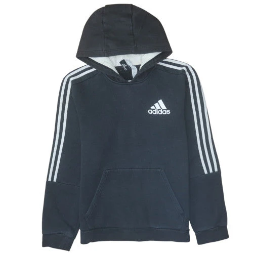 Adidas Men's Black Pullover Hoodie Medium Logo Fleece Sweatshirt