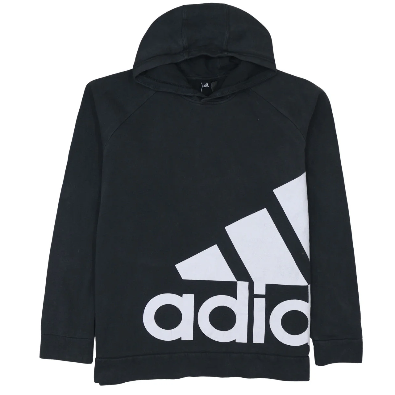 Adidas Men's Black Pullover Hoodie Medium Logo Fleece Sweatshirt