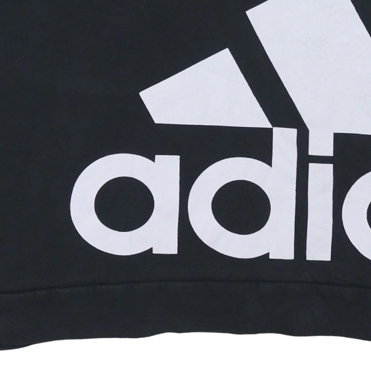 Adidas Men's Black Pullover Hoodie Medium Logo Fleece Sweatshirt - Image 6