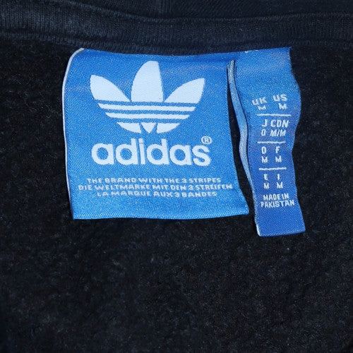 Adidas Mens Black Pullover Hoodie Medium Sports Fleece Sweatshirt - Image 5