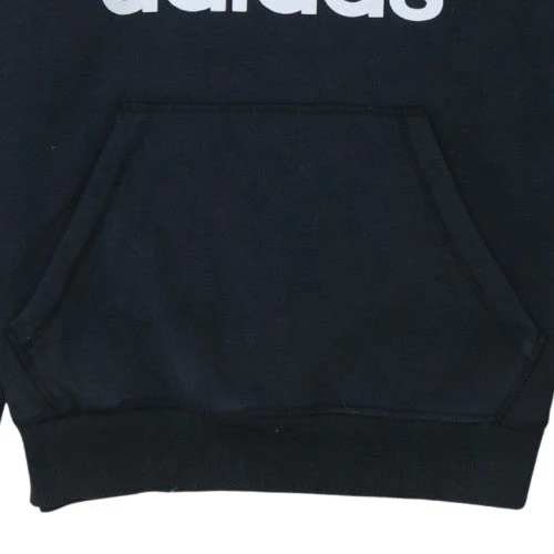 Adidas Mens Black Pullover Hoodie Medium Sports Fleece Sweatshirt - Image 7