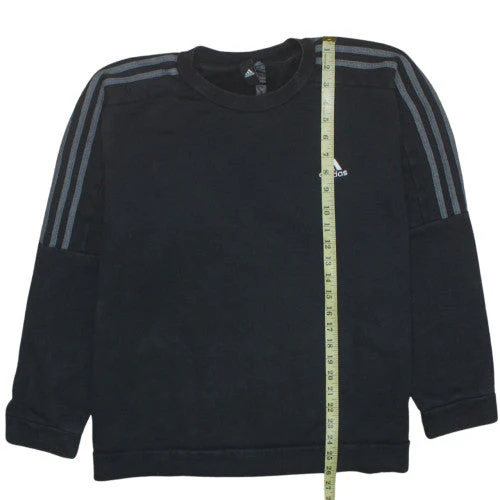 Adidas Mens Black Pullover Sweatshirt L Sports Fleece Crew Neck - Image 3
