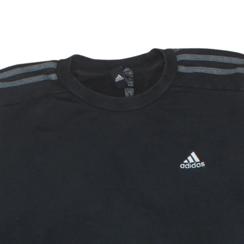 Adidas Mens Black Pullover Sweatshirt L Sports Fleece Crew Neck - Image 7