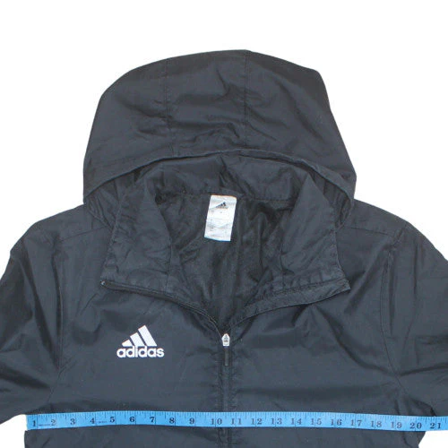 Adidas Men's Black S Hooded Windbreaker Jacket - Image 2