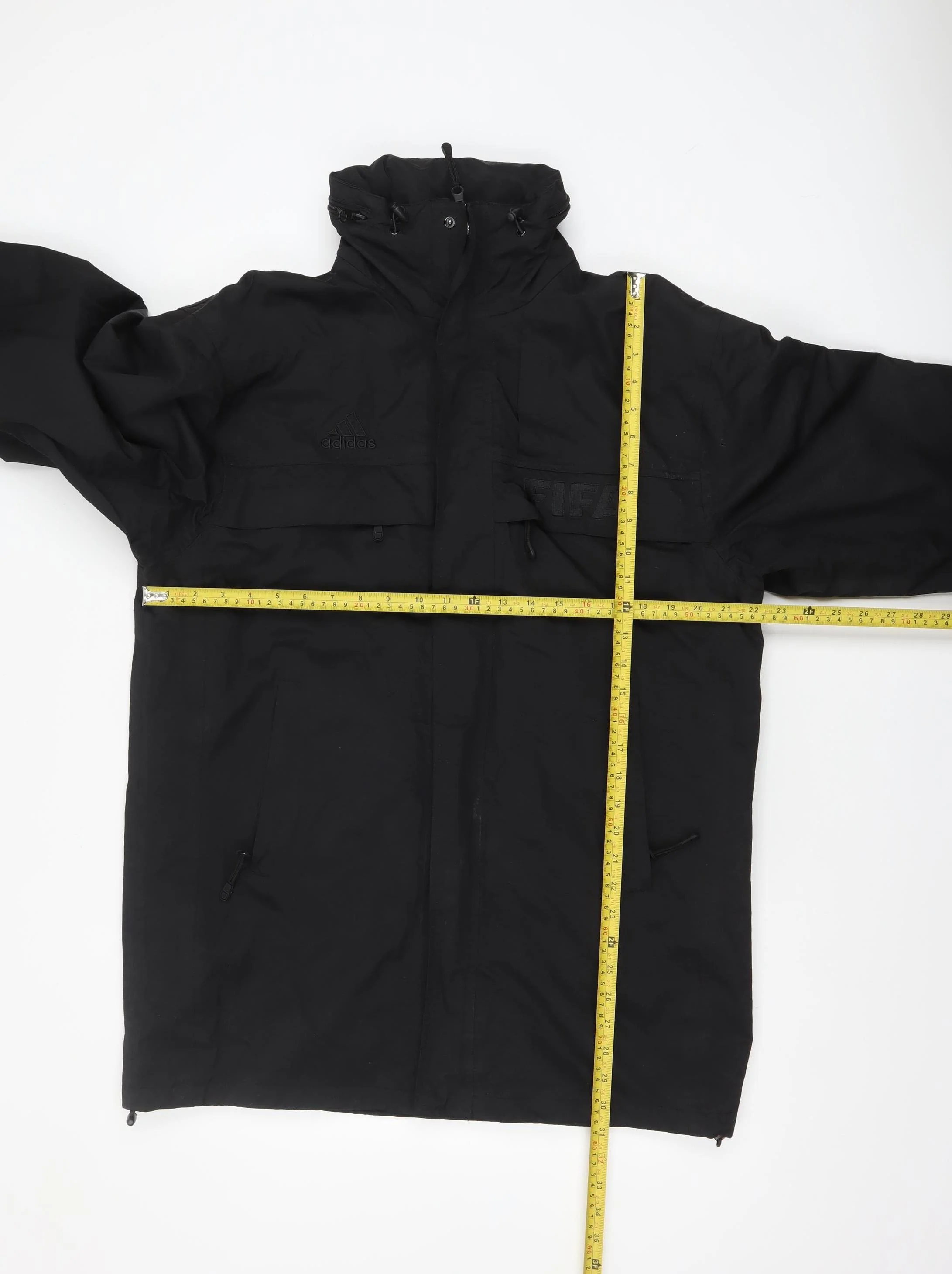 Adidas Men's Black Waterproof Parka Jacket Size M Hooded Full Zip - Image 2
