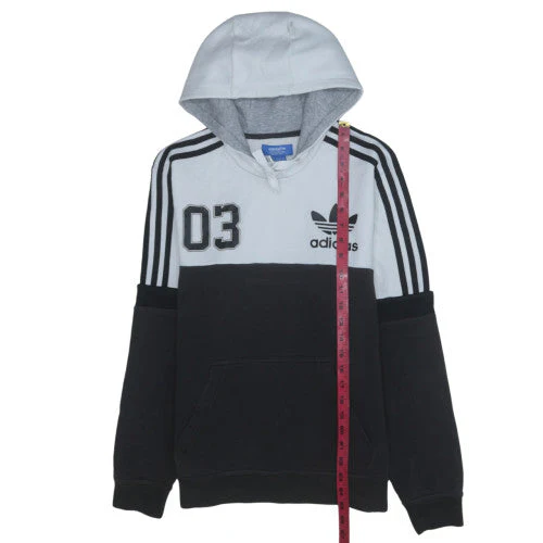 Adidas Men's Black White Pullover Hoodie Size S Logo Sportswear - Image 3