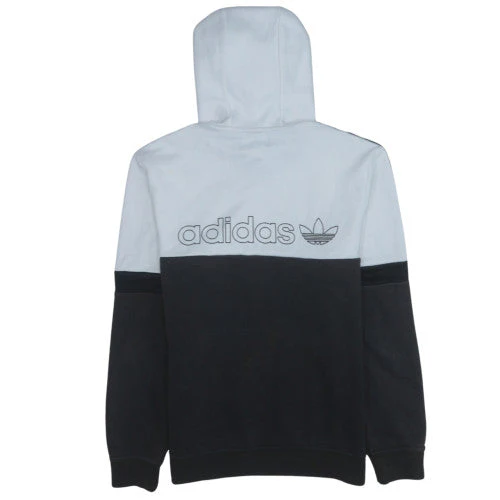 Adidas Men's Black White Pullover Hoodie Size S Logo Sportswear - Image 4