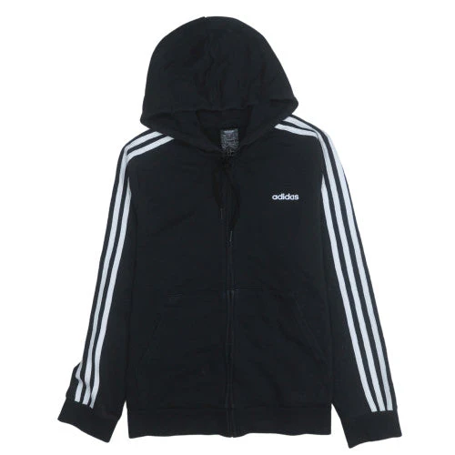 Adidas Men's Black XL Full Zip Hooded Fleece Sweatshirt