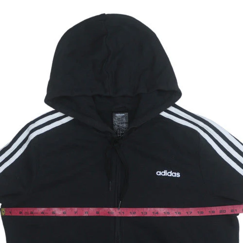 Adidas Men's Black XL Full Zip Hooded Fleece Sweatshirt - Image 2