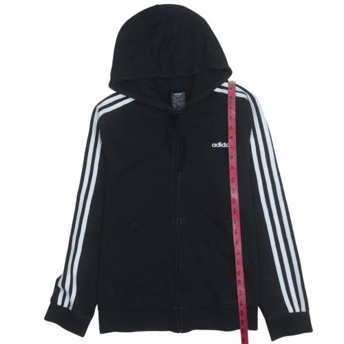 Adidas Men's Black XL Full Zip Hooded Fleece Sweatshirt - Image 3