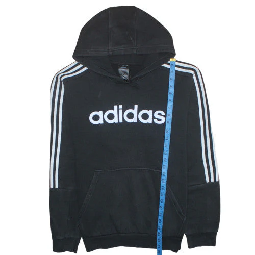 Adidas Mens Black XL Pullover Hoodie with Logo Print - Image 2