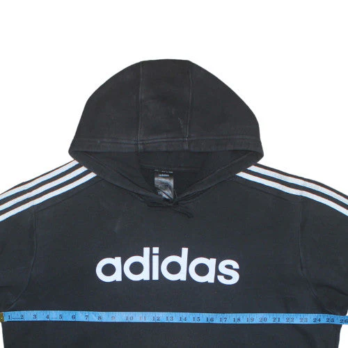 Adidas Mens Black XL Pullover Hoodie with Logo Print - Image 3
