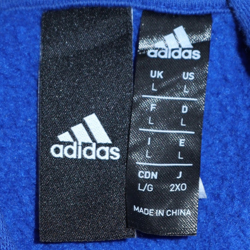 Adidas Mens Blue Black Full Zip Hoodie Size L Hooded Sweatshirt - Image 5