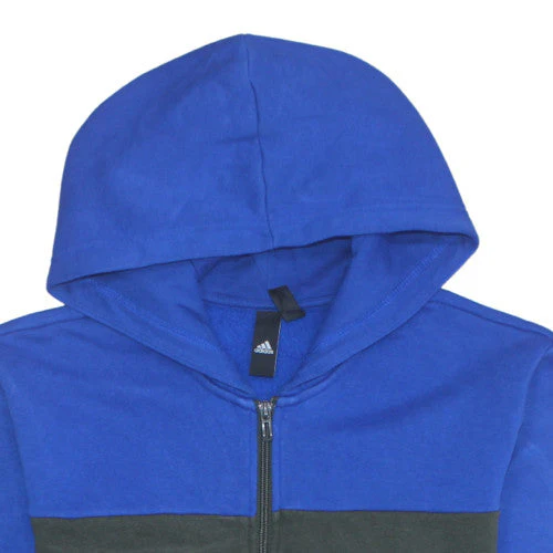 Adidas Mens Blue Black Full Zip Hoodie Size L Hooded Sweatshirt - Image 8