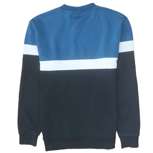 Adidas Men's Blue Colour Block Crew Neck Sweatshirt S Regular Fit - Image 4
