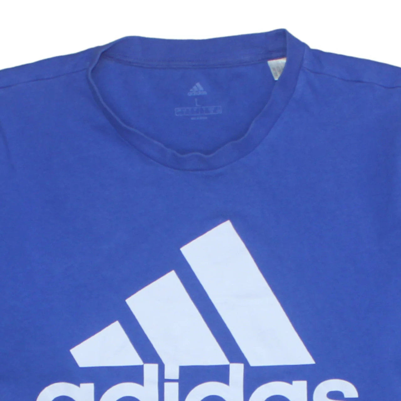 Adidas Men's Blue Colourblock Logo Sports T-Shirt Size L - Image 7
