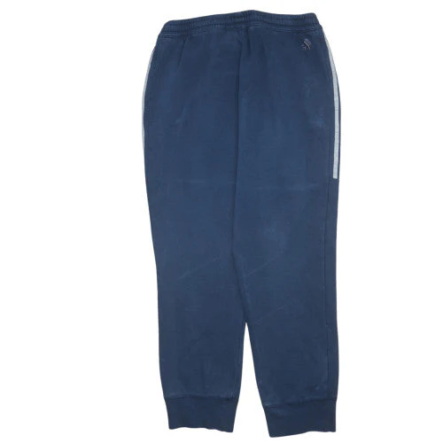 Adidas Men's Blue Cotton Joggers L Logo Tapered Fit - Image 4