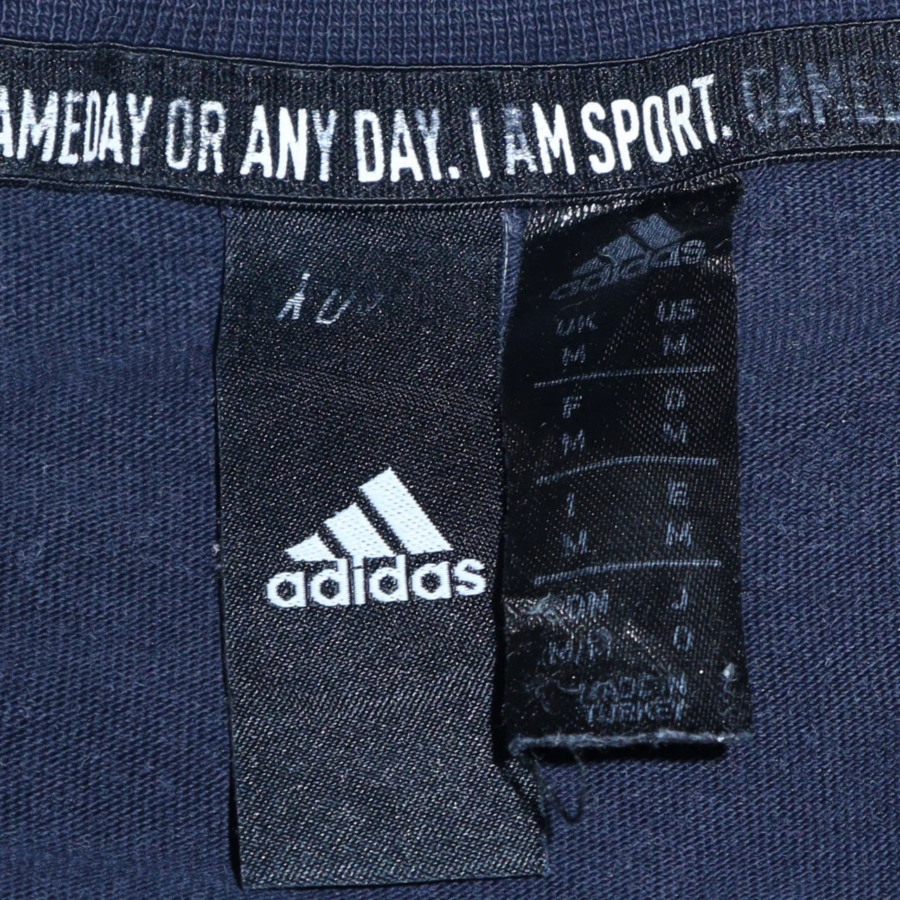 Adidas Men's Blue Crew Neck Graphic Logo T-Shirt Size M - Image 5