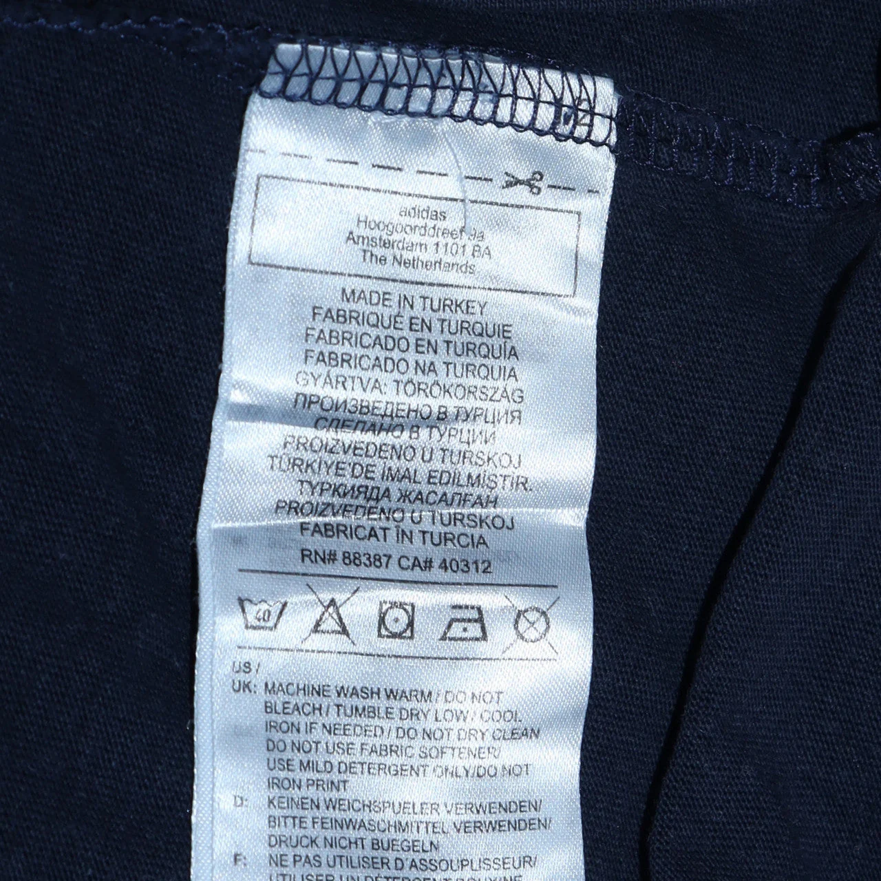 Adidas Men's Blue Crew Neck Graphic Logo T-Shirt Size M - Image 6