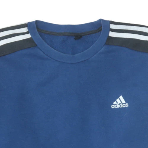 Adidas Men's Blue Crew Neck Pullover Sweatshirt Size L - Image 8