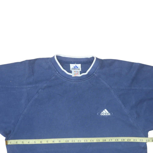 Adidas Men's Blue Crew Neck Pullover Sweatshirt Size M - Image 2