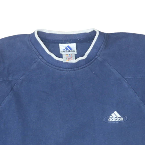 Adidas Men's Blue Crew Neck Pullover Sweatshirt Size M - Image 7