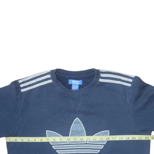 Adidas Men's Blue Crew Neck Pullover Sweatshirt Size M - Image 2