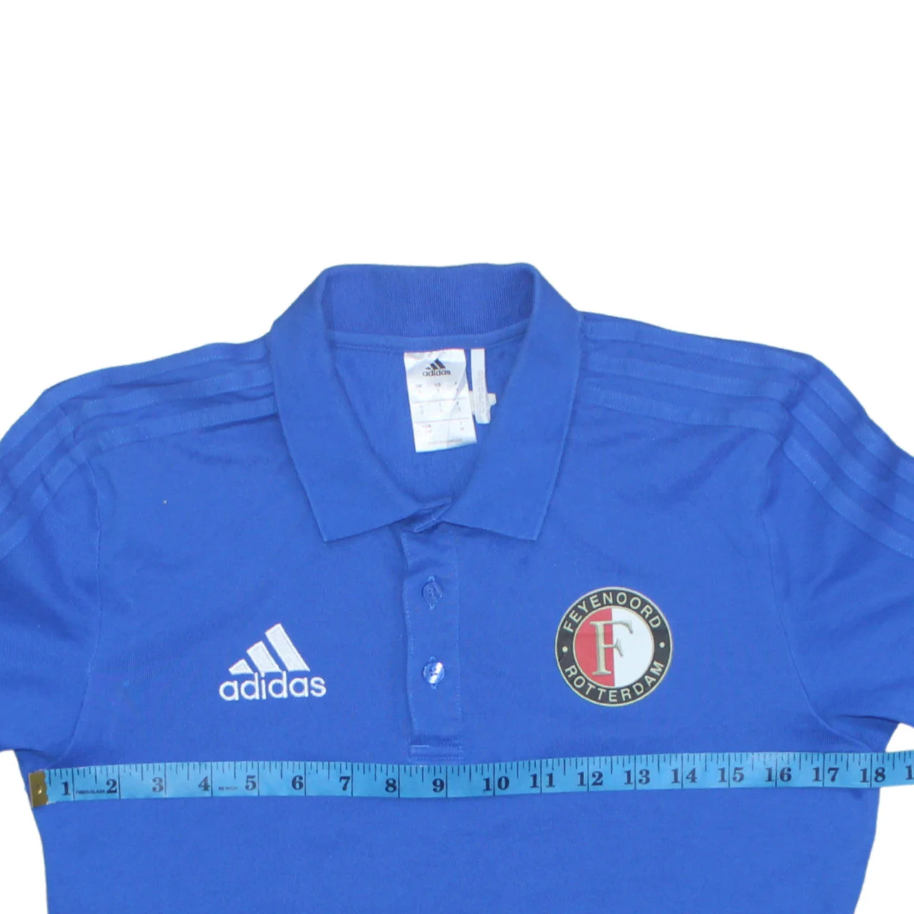 Adidas Men's Blue Feyenoord Rotterdam Polo Shirt Size S - Image 3
