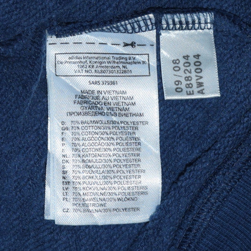 Adidas Mens Blue Full Zip Collared Sweatshirt Size L - Image 6