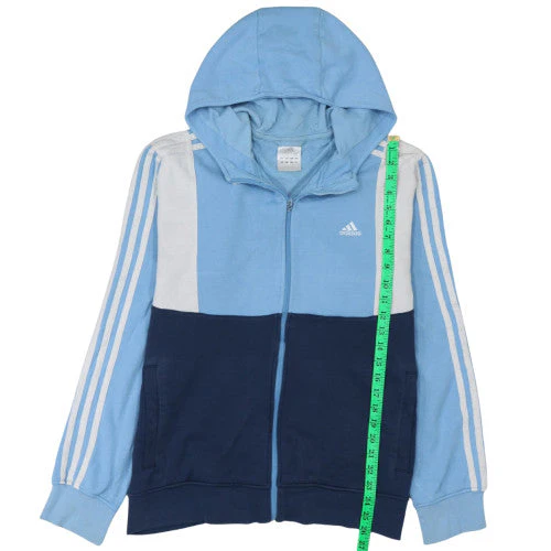Adidas Mens Blue Full Zip Hoodie L Sports Casual - Image 2