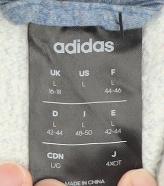 adidas Men's Blue Full Zip Hoodie Size L Sportswear - Image 4