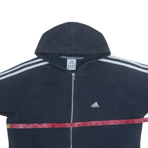 Adidas Men's Blue Full Zip Hoodie Size M Sports Fleece Jacket - Image 2