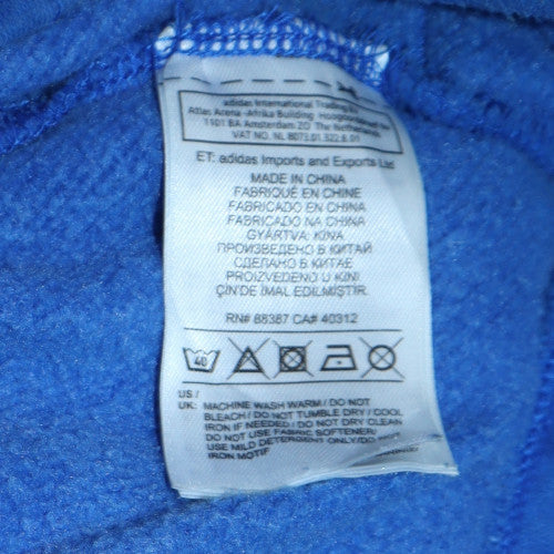 Adidas Men's Blue Full Zip Hoodie Small Sports Fleece - Image 5