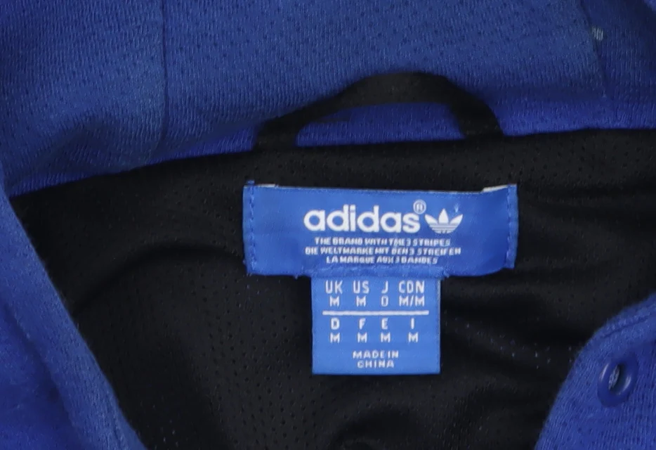 adidas Men's Blue Grey Full Zip Hoodie M Sportswear - Image 4