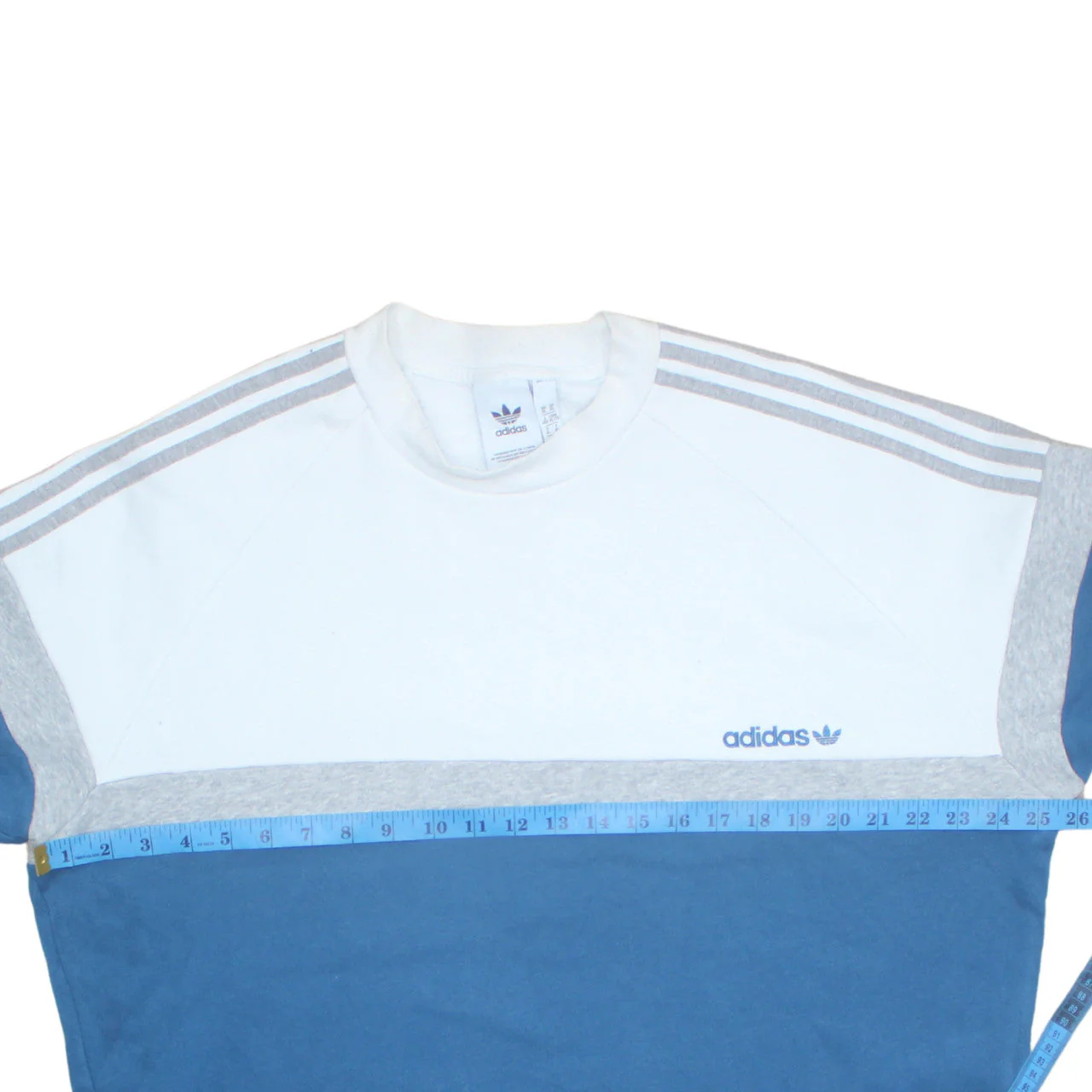 Adidas Men's Blue Grey White Pullover Sweatshirt XL Crew Neck - Image 2