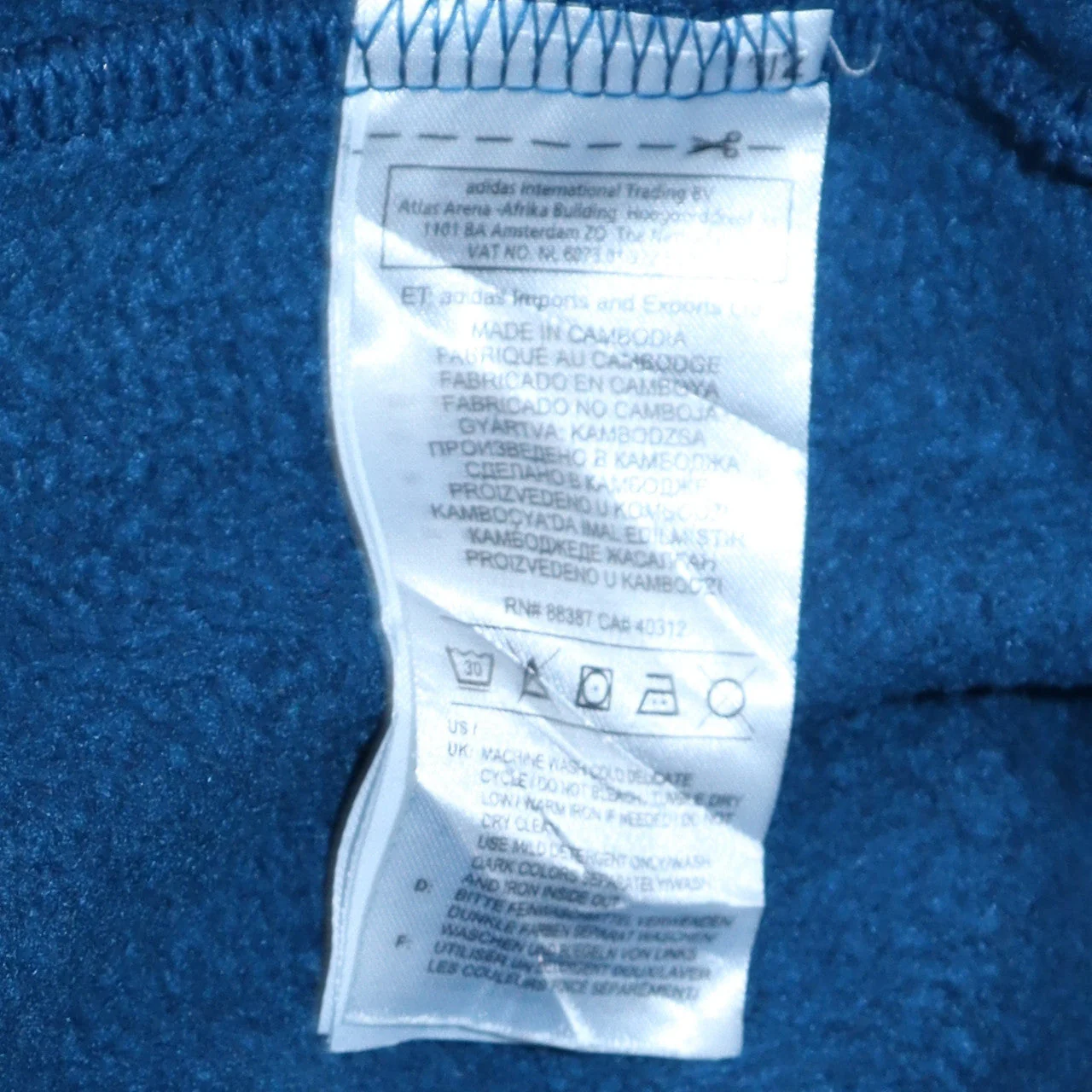 Adidas Men's Blue Grey White Pullover Sweatshirt XL Crew Neck - Image 6