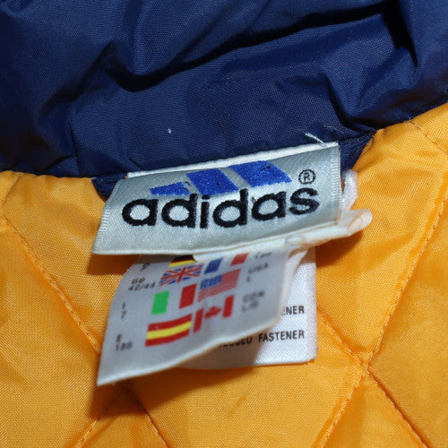 Adidas Mens Blue Hooded Puffer Jacket Size L Polyester Quilted Lined - Image 5