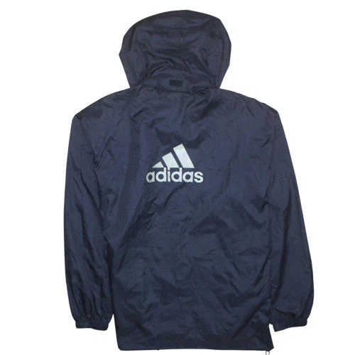 Adidas Men's Blue Hooded Windbreaker Jacket Size S - Image 4