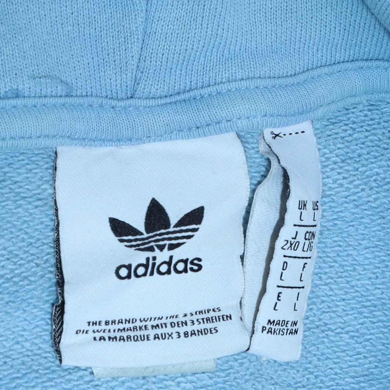 Adidas Mens Blue Hoodie L Pullover Hooded Sweatshirt Graphic Print - Image 5