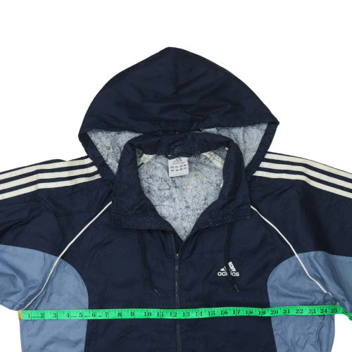 Adidas Men's Blue L Windbreaker Hooded Full Zip Jacket - Image 2