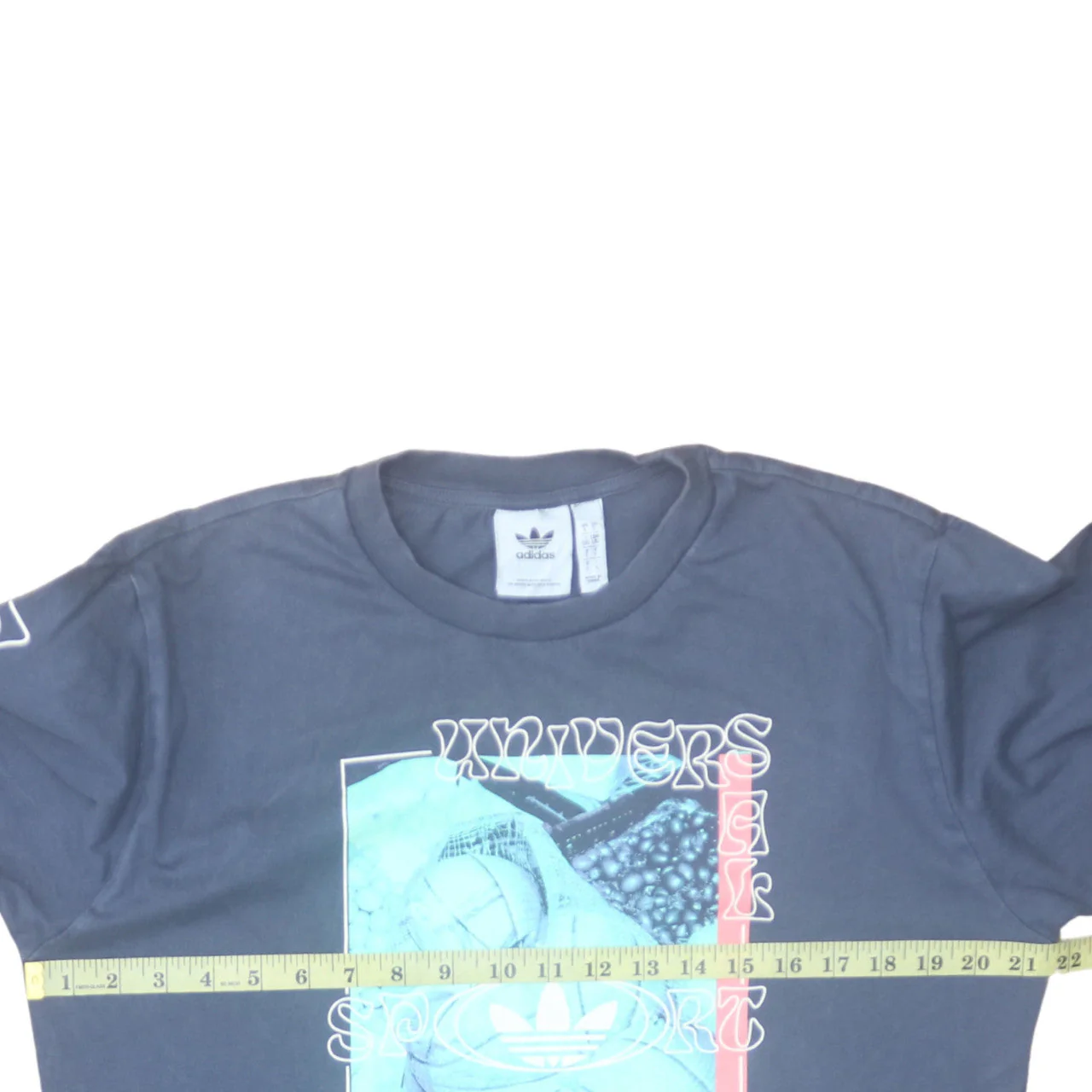 Adidas Men's Blue Long Sleeve Graphic Cotton Top Size L - Image 3