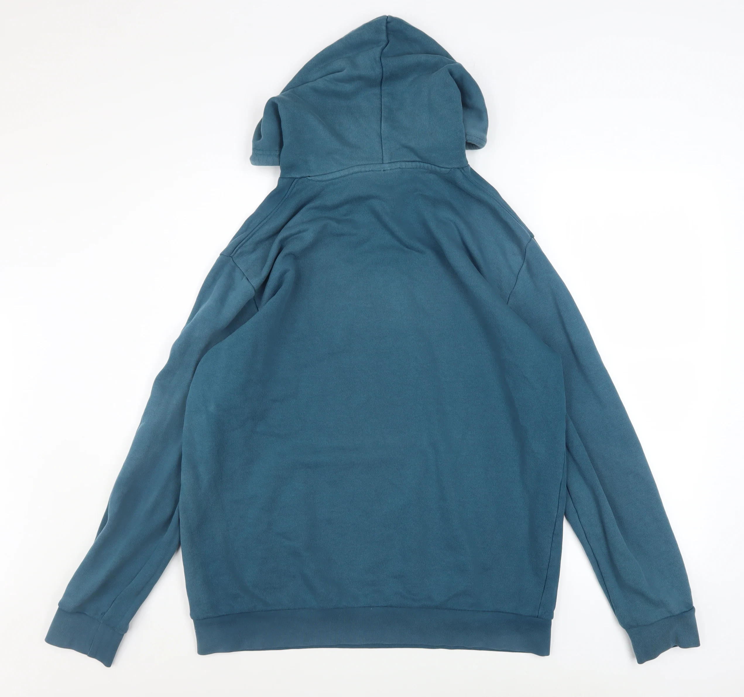 Adidas Mens Blue Pullover Hoodie L Cotton Classic Logo - Image 3