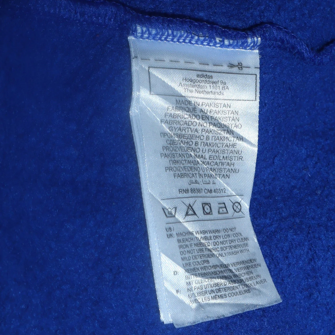 Adidas Men's Blue Pullover Hoodie Large Fleece Casual Sportswear - Image 6